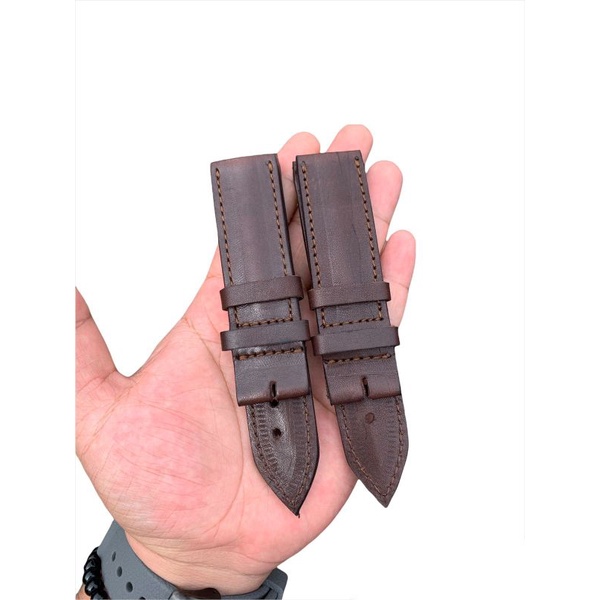 Strap Tali Jam Tangan Kulit Sapi Asli Coklat Size 26MM