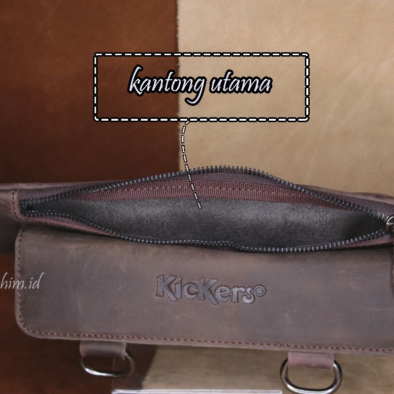 Waistbag Kulit Sapi Asli jenis CH Tas pinggang Kulit Asli