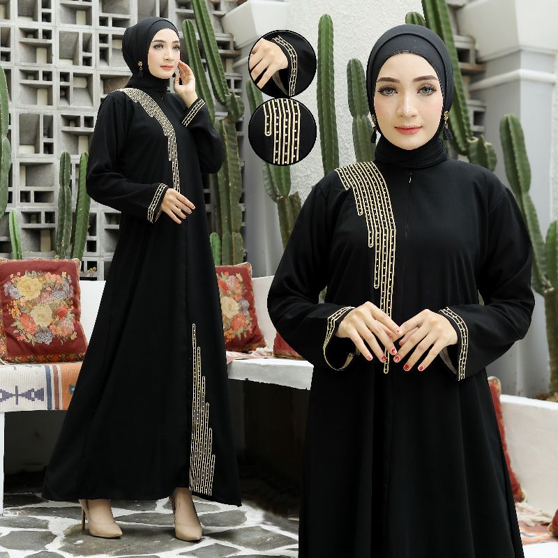 Gallery Exclusive Abaya Hitam Gamis Bordir Kairo Busui