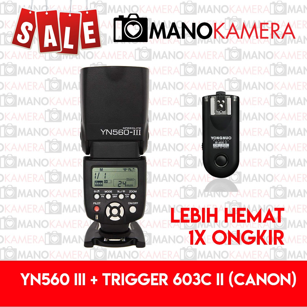 Paket HEMAT Flash Yongnuo YN560 III + Trigger RF603C II for Canon