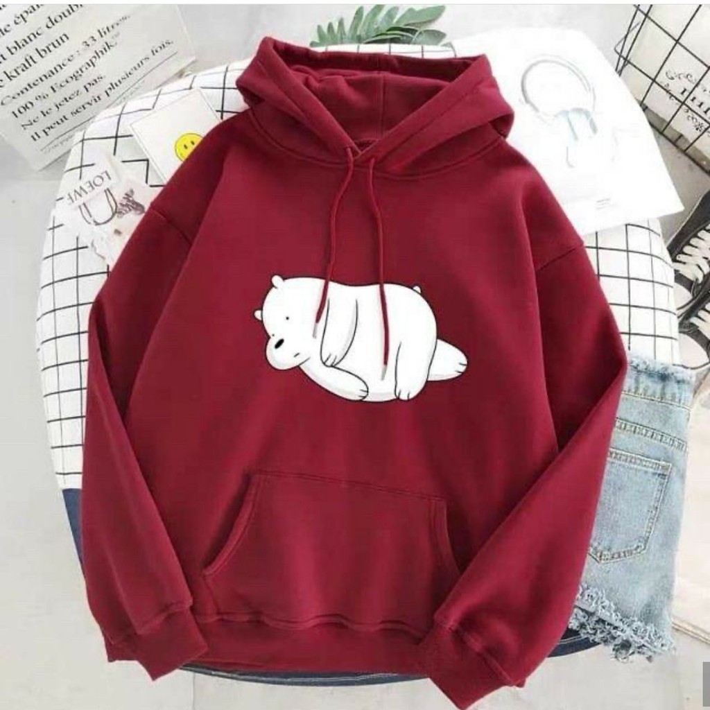 BEAR ENJOY RELAX HOODIE WANITA - ATASAN TEBAL LUCU PREMIUM