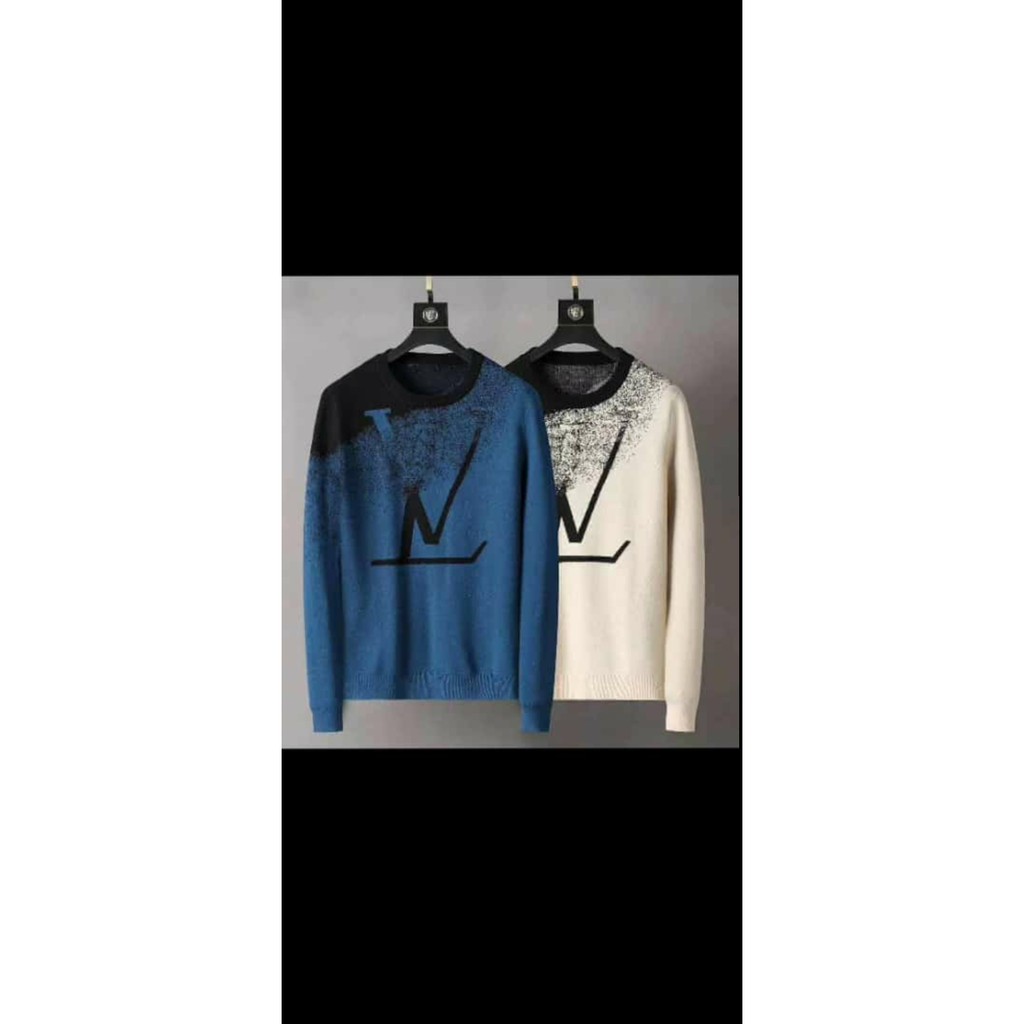 pakaian pria sweater rajut merek LV louis vuitton high quality