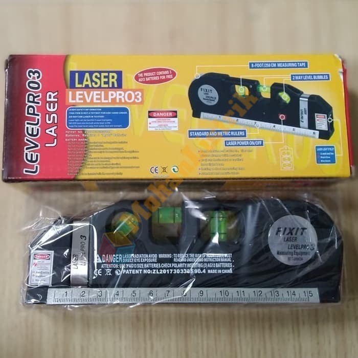 Penggaris Laser Waterpass Meteran Laser Manual 250Cm Fixit LevelPro3