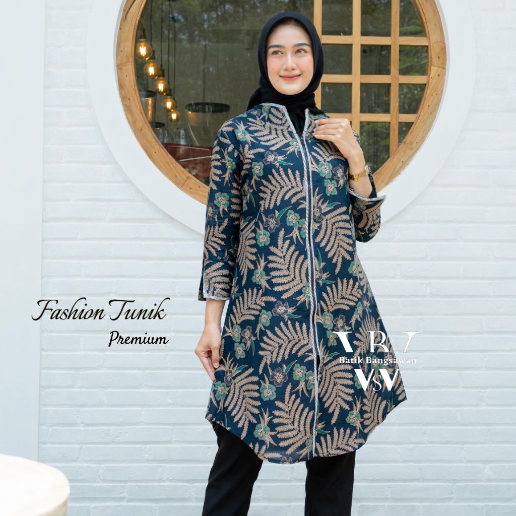 TUNIK BATIK MODERN Tunik Batik Wanta M L XL XXL JUMBO REsliting Depan Busui