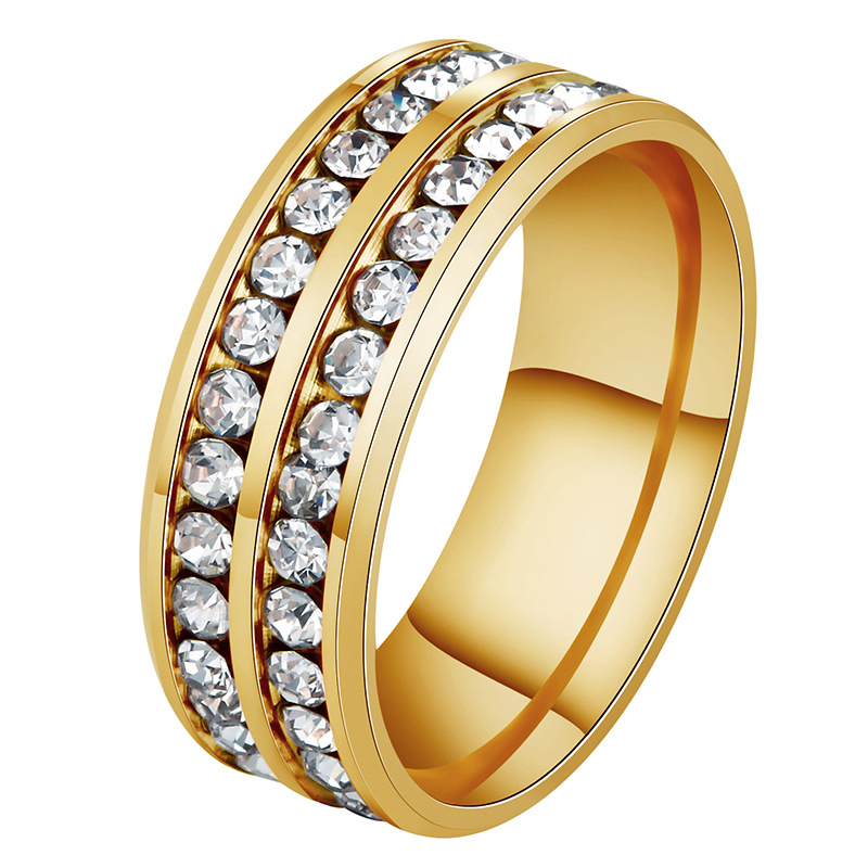 Cincin Emas Asli Kadar 375 Crystals Cincin Hadiah Liburan Terbaik (Size:6-10#) 331C1#