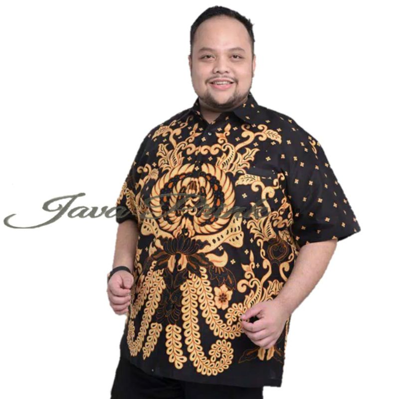 PROMO ASLI Risna Batik JUMBO HRB093 Hem Batik Pria Pendek Premium M L XL XXXL 3L 4L 5L pria BATIK...-JMB MOTIF GURITA