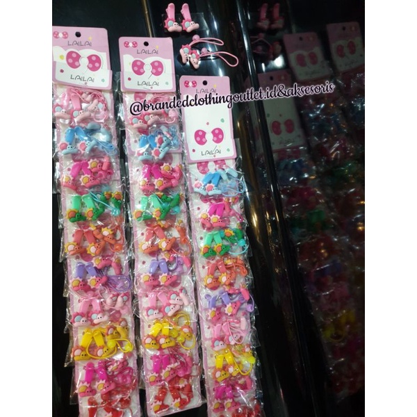 ( 1 SET = ISI 2 PCS JEPITAN + 2 PCS IKAT RAMBUT ) JEPITAN RAMBUT ANAK - KUNCIR RAMBUT ANAK / 1 SET J