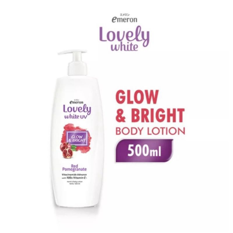 HANDBODY EMERON LOVELY Body Lotion Glowing White Pump 500ml~handbody Lotion Lovely Original 100%