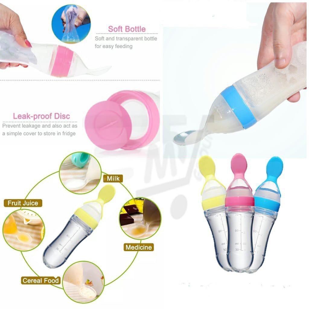 homimart I Botol Dot bahan Silicone / Sendok Makan Bayi / Silicone Food Feeder