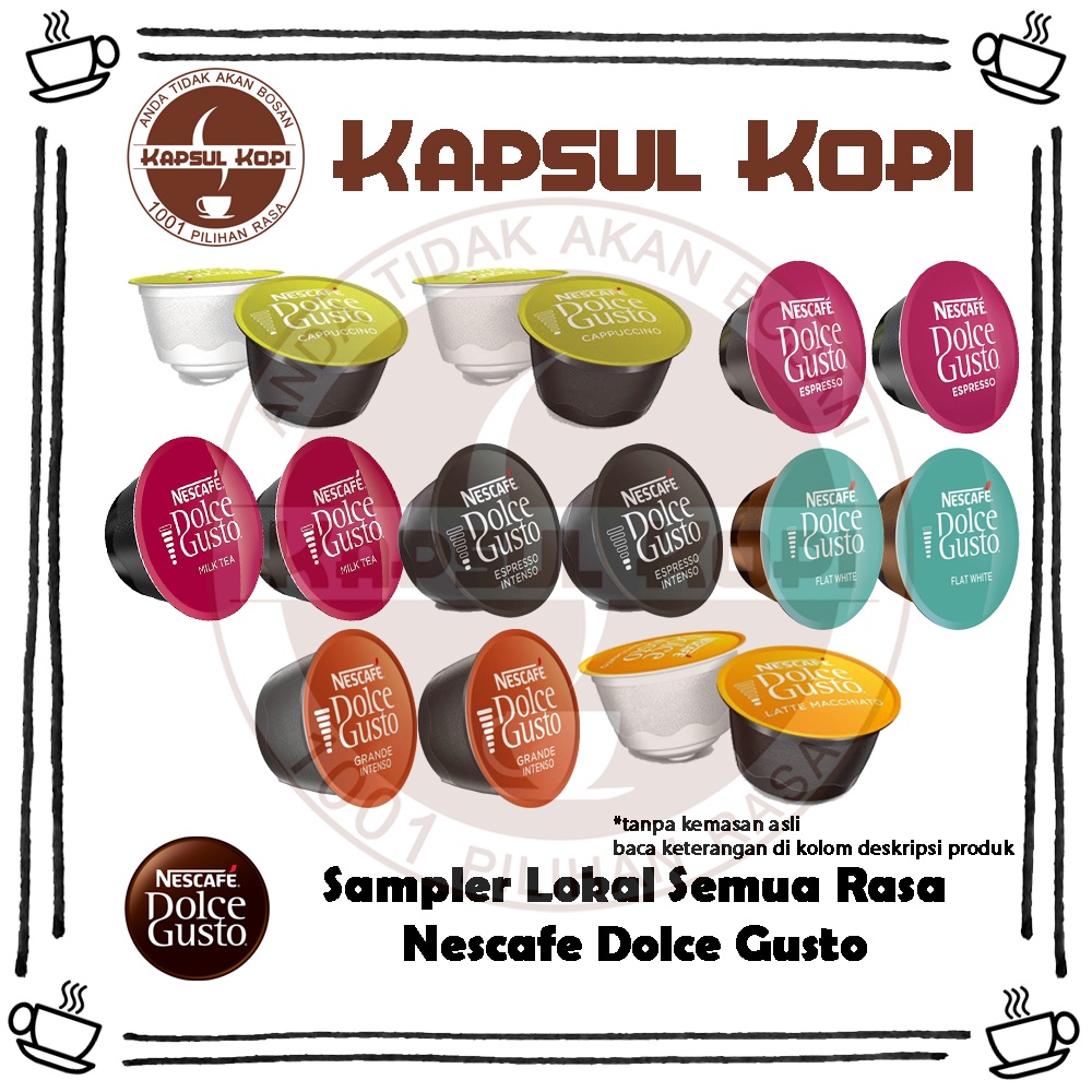 

Paket Sampler Kapsul Kopi Lokal Semua Rasa Nescafe Dolce Gusto Coffee Capsule