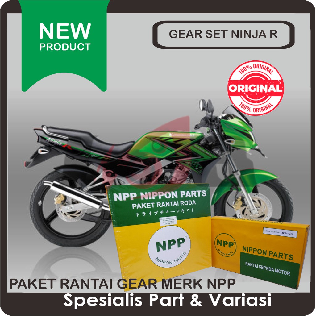 Gear Set Ninja R 2Tax Rantai Komplit GirSet Depan Belakang 2T Kit NPP