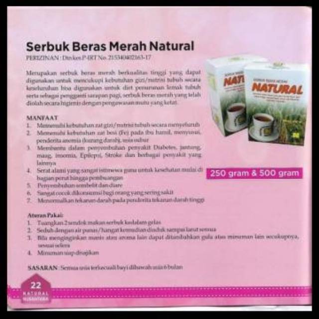 

SBMN (Serbuk Beras Merah Natural)