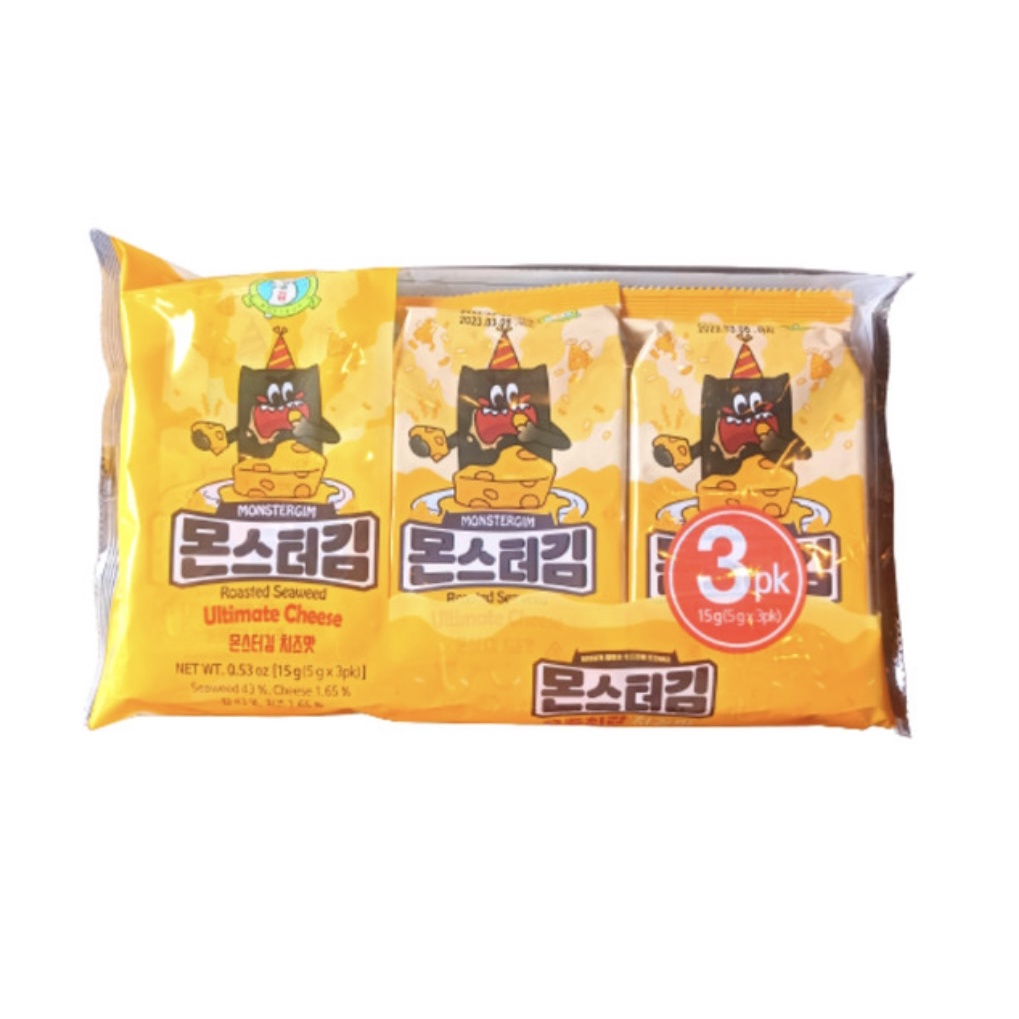 

Monster Gim Cheese/ Snack Rumput laut 5 gr x 3