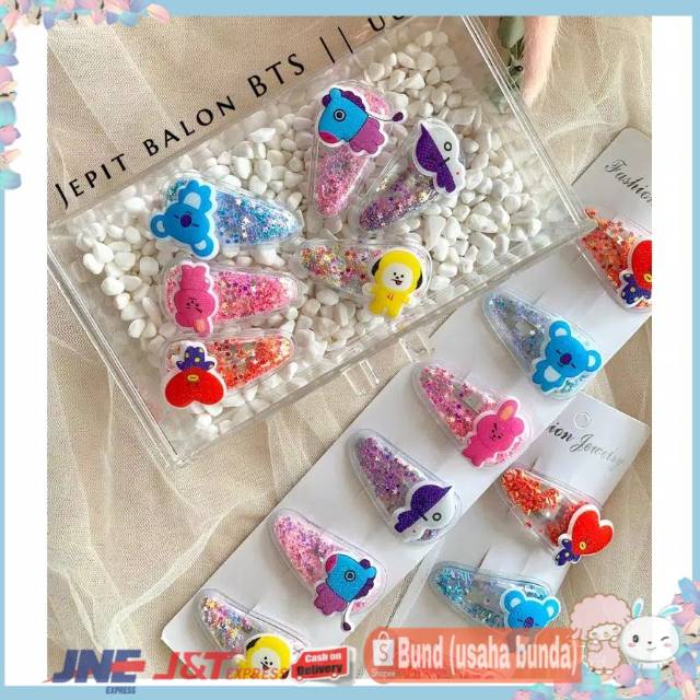 BUN - J0001 JEPIT RAMBUT TIK TOK BT21 AKSESORIS RAMBUT KARAKTER BTS MOTIF BALON MANIK