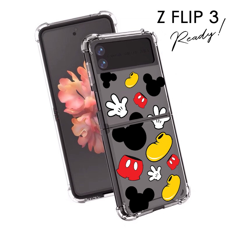 Casing Z Flip 3 Case Anticrack Bumper Transparan Bening Clear Lucu Samsung Custom Gambar Nama Tulisan