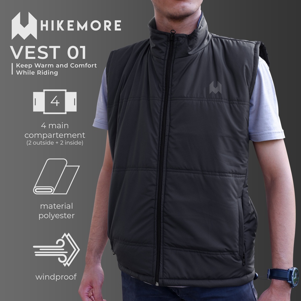 Rompi Motor Jaket Vest Outerwear Pria Hikemore 1 Original