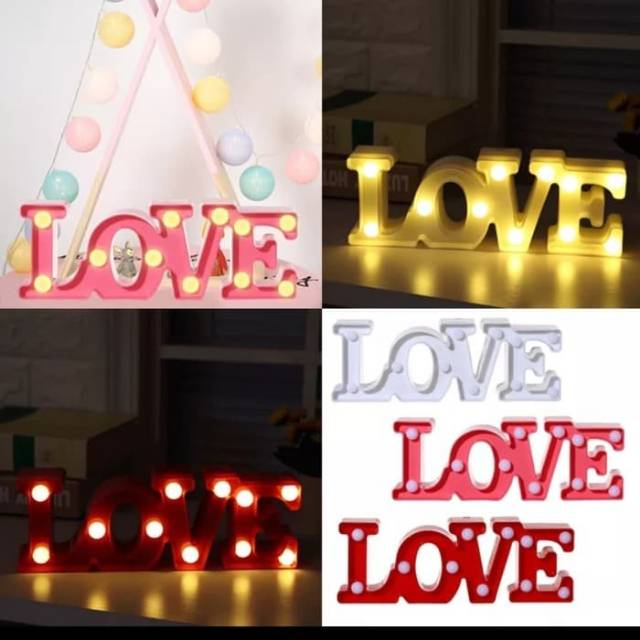 lampu meja huruf /lampu hias