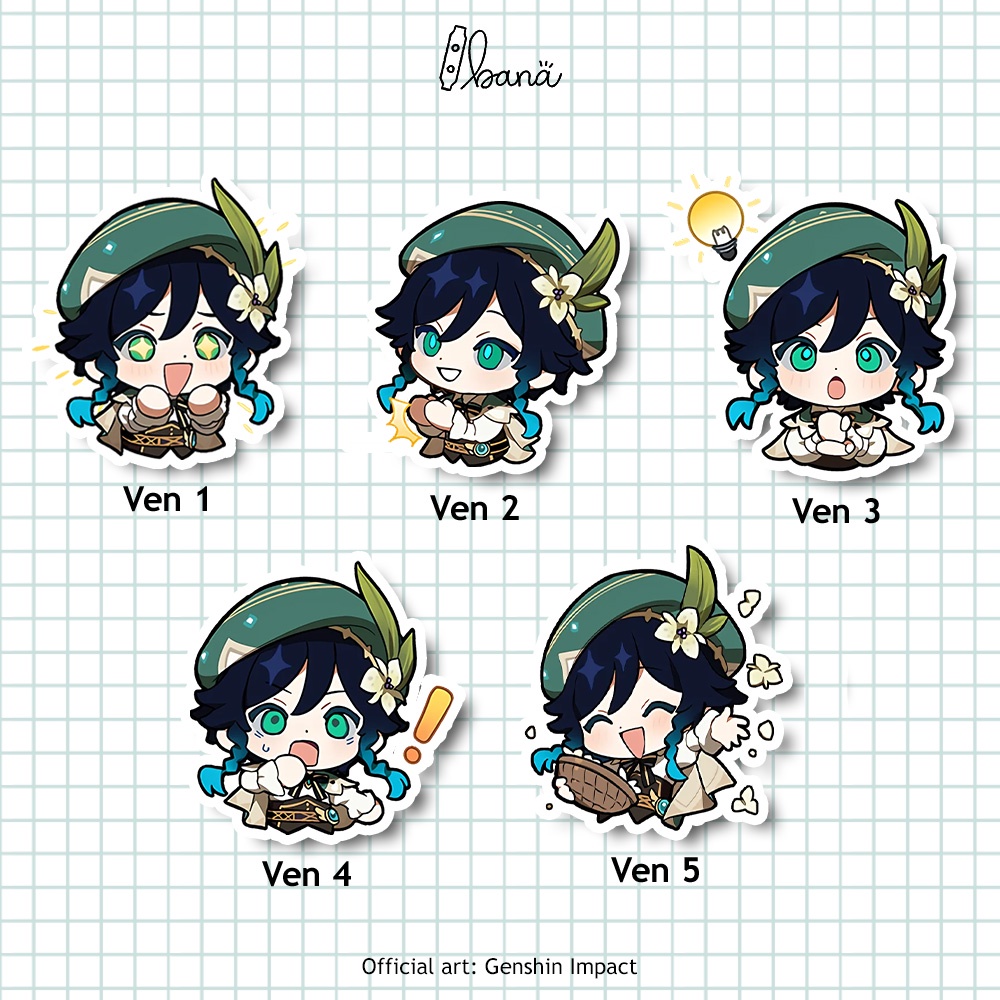 

Stiker Genshin Impact VENTI Sticker Vinyl Waterproof Bijian | BANA