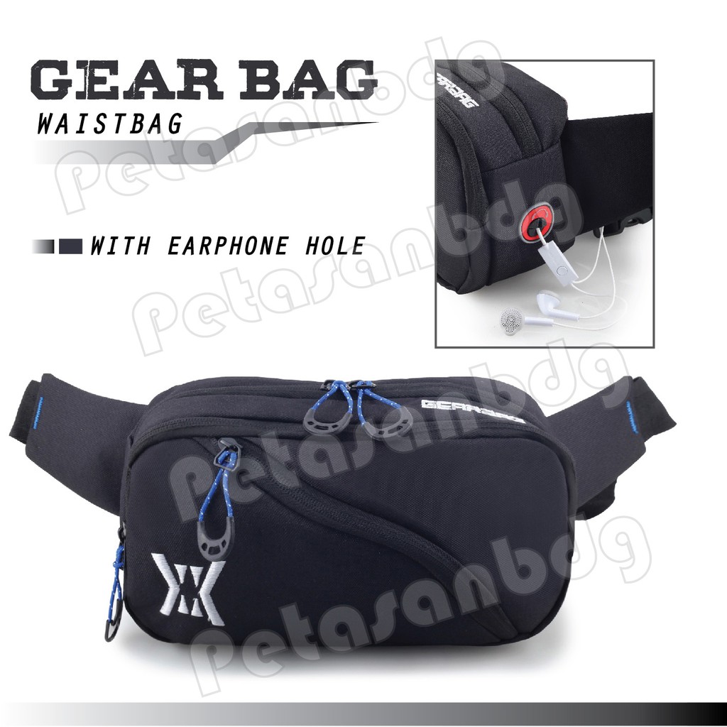 PTS -Gear Bag X - Waistbag WITH EARPHONE HOLE -13084 BB - Tas Selempang Pria Tas Pinggang Groovy