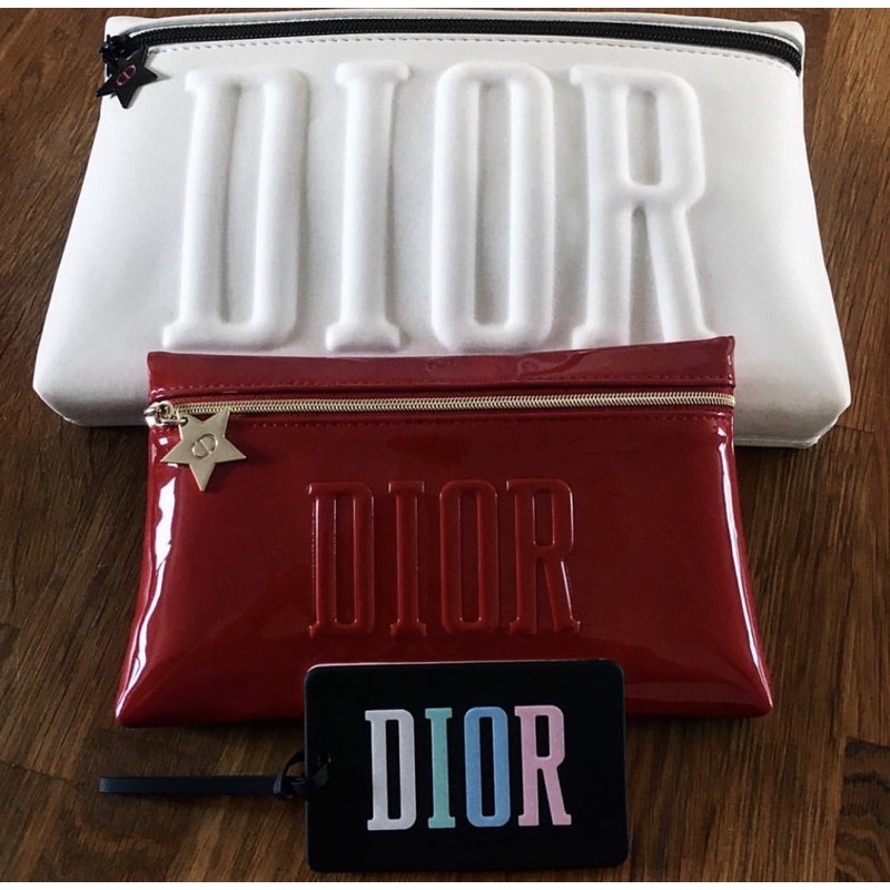 Dior pouch/clutch red beaute gift (with box + free vial)