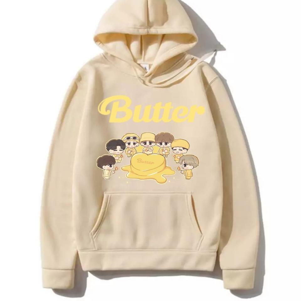Hoodie KPop BTS Butter Murah Tebal Sweater Butter M XXL Wanita Dewasa Oversize (ART. Q3298)