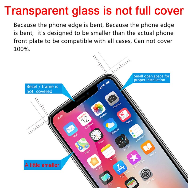 2pcs Pelindung Layar Tempered Glass Untuk Iphone X Xs Xr 11 Pro Max 6s 6 7 8 Se Plus 5 5s 4 4s