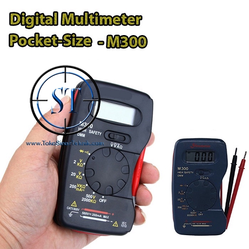 Mini Digital Multimeter M300 Multitester Portable Test Voltmeter Ammeter with Buzzer AC DC Tegangan Tester Saku Plus Baterai