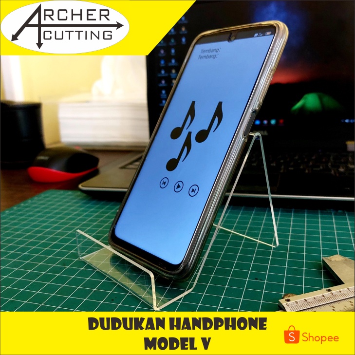 STAND HP DUDUKAN HANDPHONE PHONE HOLDER AKRILIK TIPE V