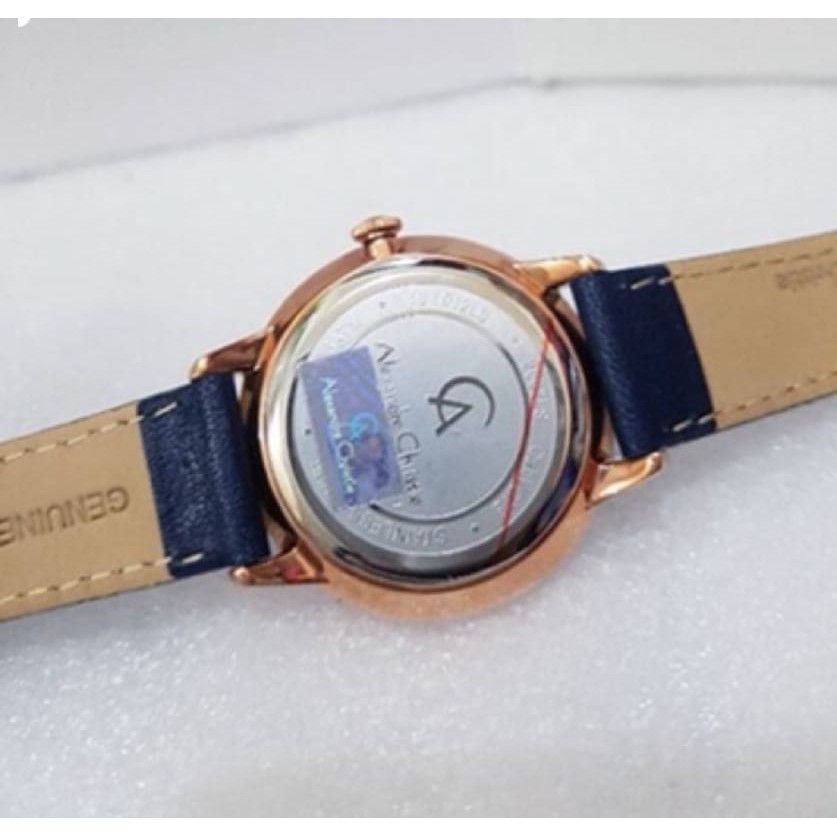 JAM TANGAN WANITA ALEXANDRE CHRISTIE AC 2682 ROSEGOLD BLUE ORIGINAL