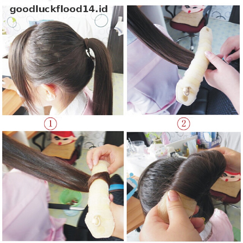 [OOID] 1pcs Sponge Hair Styling Donut Bun Maker Magic Former Ring Shaper Styler Tool ID