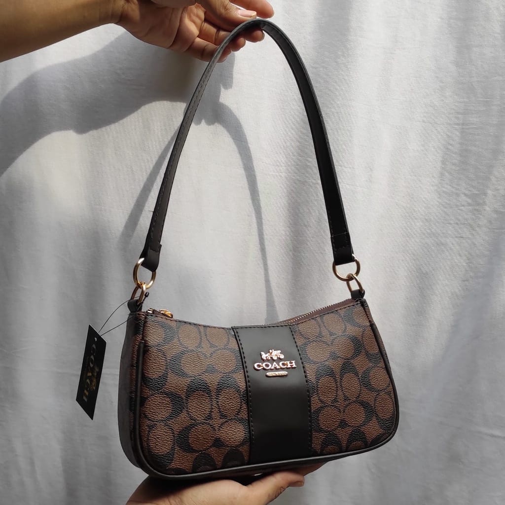 TOP HANDLE COACH SIGNATURE MAHOGANY / Swinger Bag In Signature tas wanita