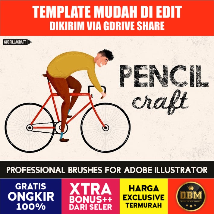 PencilCraft Brushes For - Illustrator