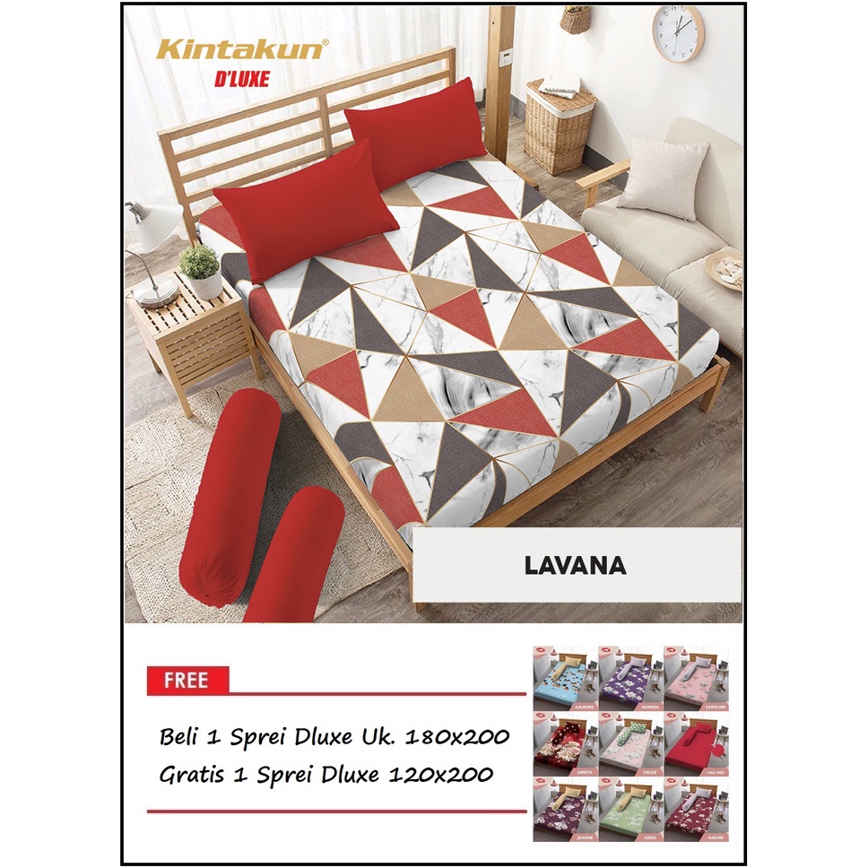 PROMO Kintakun Sprei D'Luxe Uk. 180x200 FREE Kintakun Sprei D'Luxe Uk. 120x200 - Random