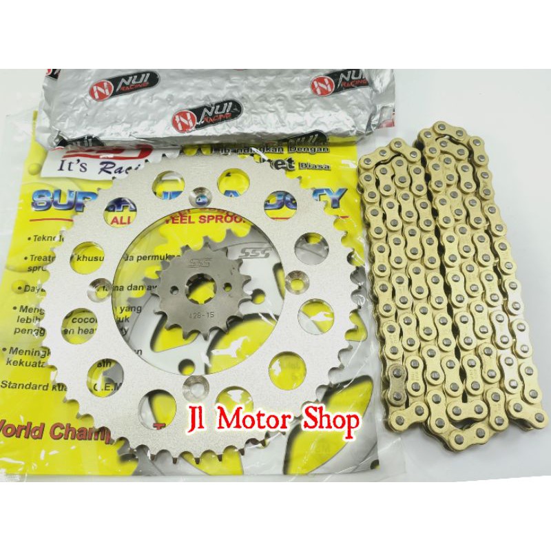 Gear Set Gearset Girset SSS 428 Kawasaki KLX 150 DTracker WR155 WR 155 CRF150 CRF 150 L Rantai Gold