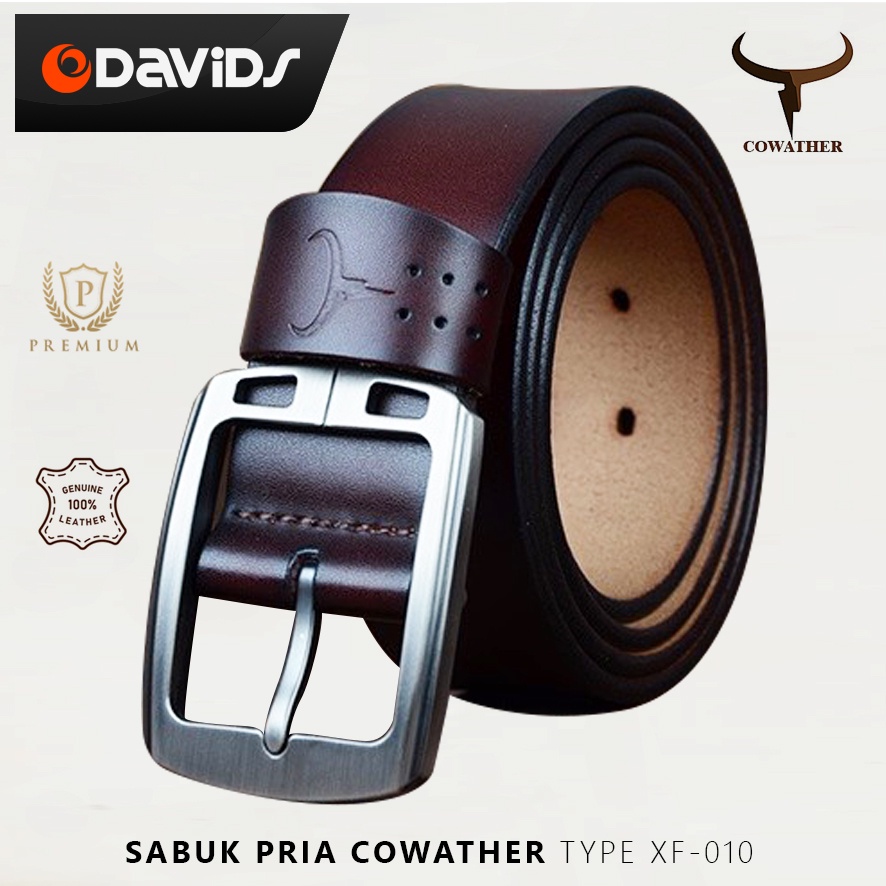 Sabuk Pria Kulit Asli Gesper Ikat Pinggang Panjang Cowather XF-001