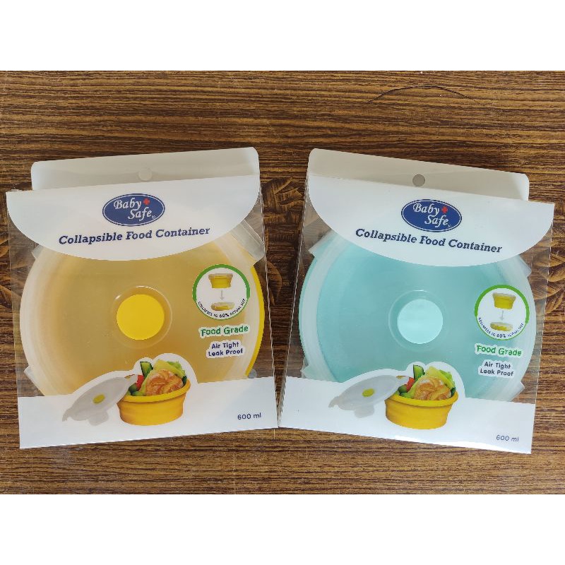 Baby Safe silicone container / baby safe collapsible food container / baby safe kontainer lipat 350ml 540ml 600ml