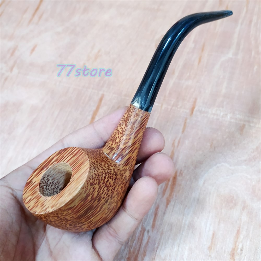 Cangklong Tembakau Haojue kayu kelapa dan Tanduk asli / pipa cangklong bahan kombinasi stem fix