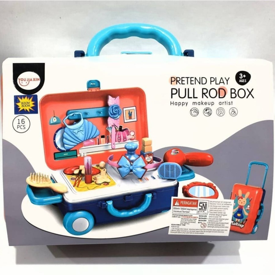 Mainan Beauty Pretend Play Pull Rod Box Make UP Anak