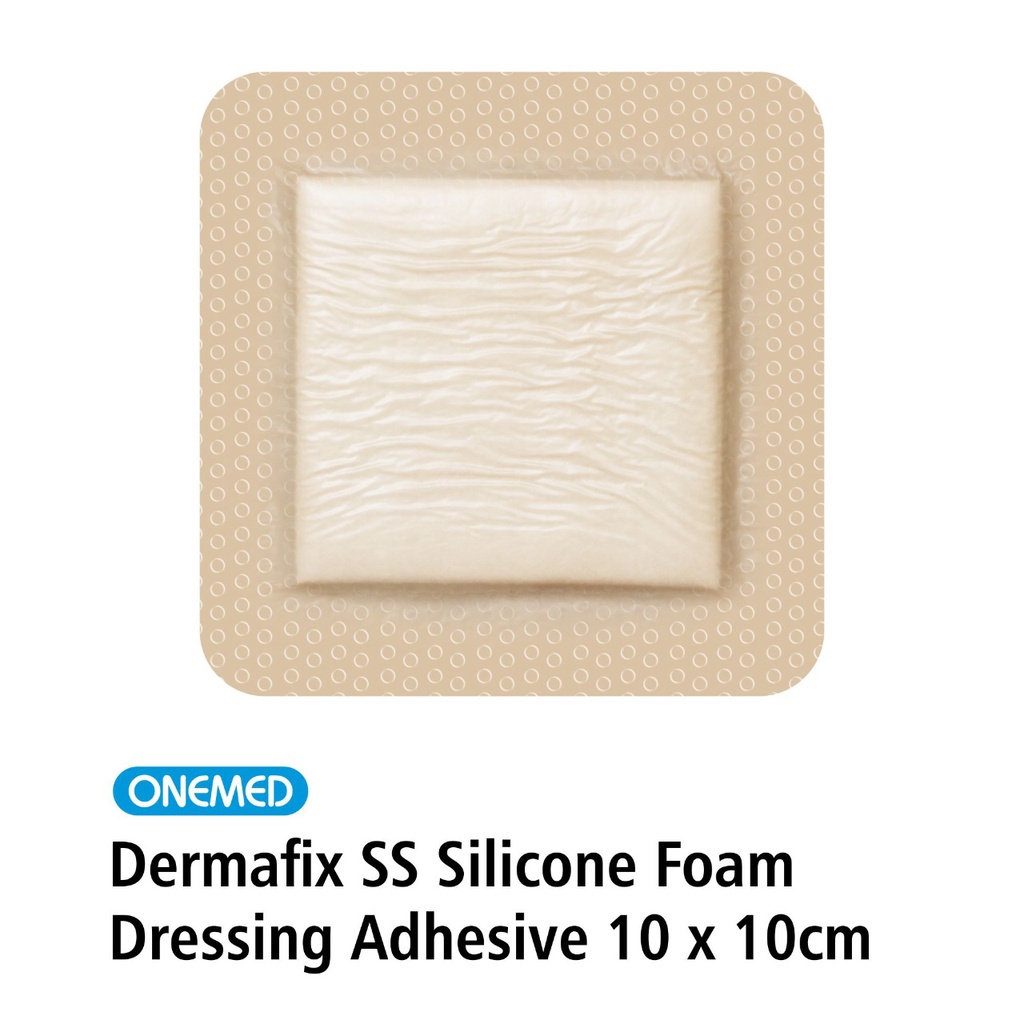 Dermafix Silicone Foam Dressing Adhesive 10x10cm Supersorb 1Pcs