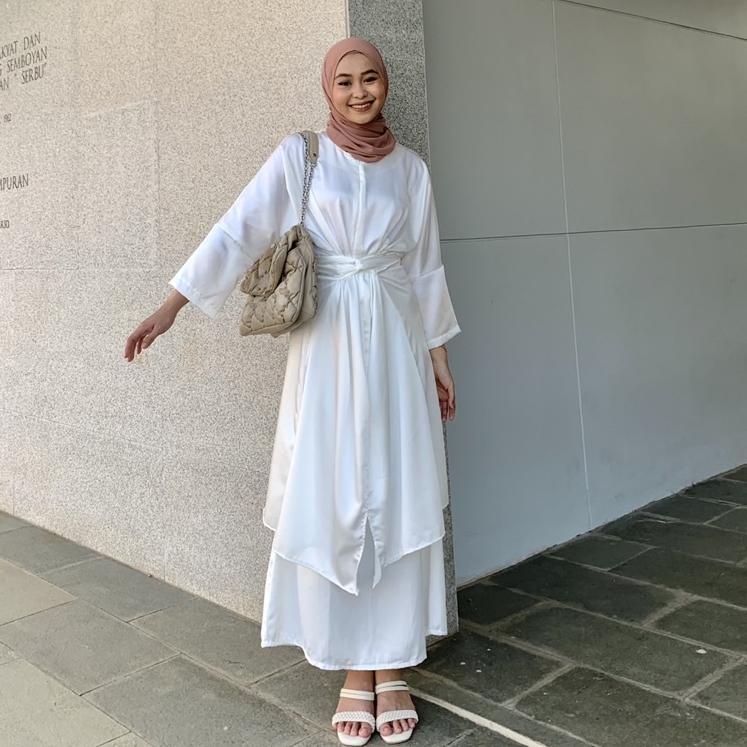 Terbaru.. DEZHAF - Plain Tunik Kaftan | Dress Satin