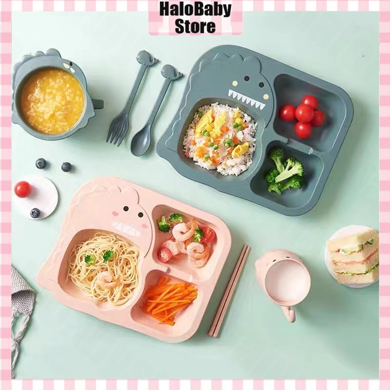 Halobaby Set Alat Makan Anak / Piring Makan Anak / Perlengkapan Makan Anak