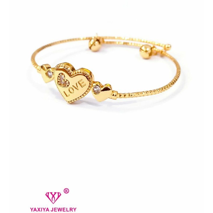 gelang bangle love Dewasa anak gelang elastis yaxiya Perhiasan lapis emas gelang bangle AllSize
