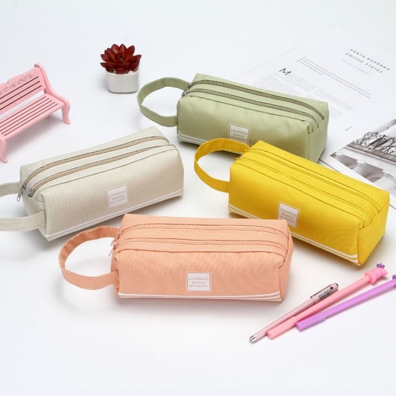 Jual KOTAK PENSIL/POUCH MAKE UP/ POUCH DOUBLE ZIPPER /KOTAK PENSIL