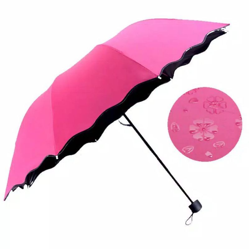 Payung Lipat Kecil / Umbrella Payung Magic 3D dengan Motif yang Muncul ketika Basah Hujan