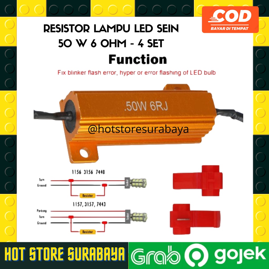 Resistor Load Sen Mobil Anti Kedip Cepat 50W 6RJ