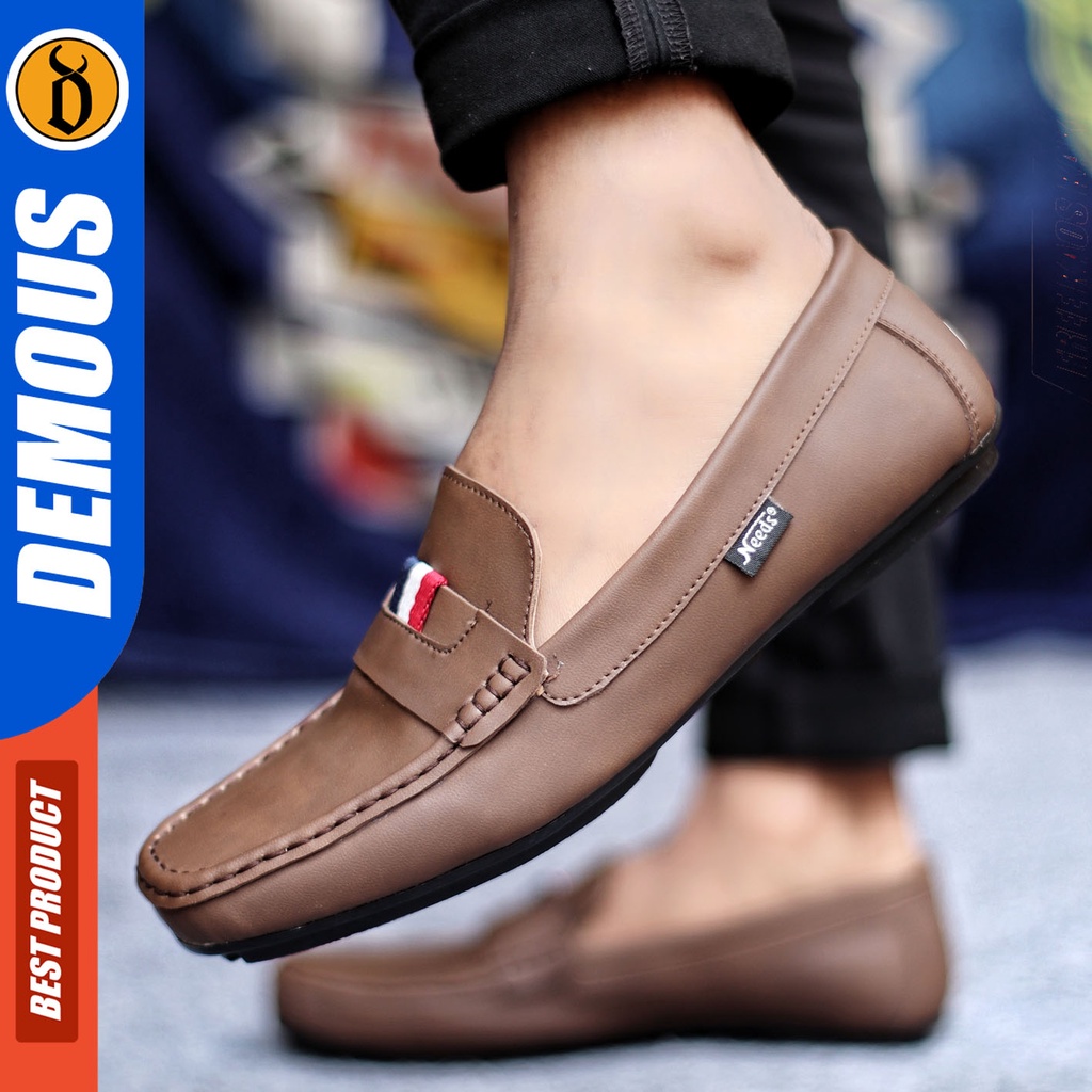 Sepatu Slip On Pria Sepatu Casual Pria Kulit Pu Kerja Kantor Kuliah Kondangan Sepatu Slop Pria Sepatu Hitam Pria DEMOUS FRANSC