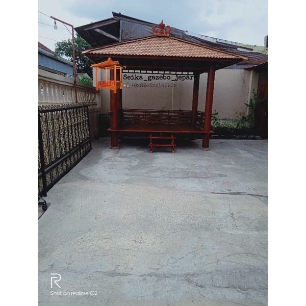 GAZEBO KAYU GLUGU/KELAPA MINIMALIS