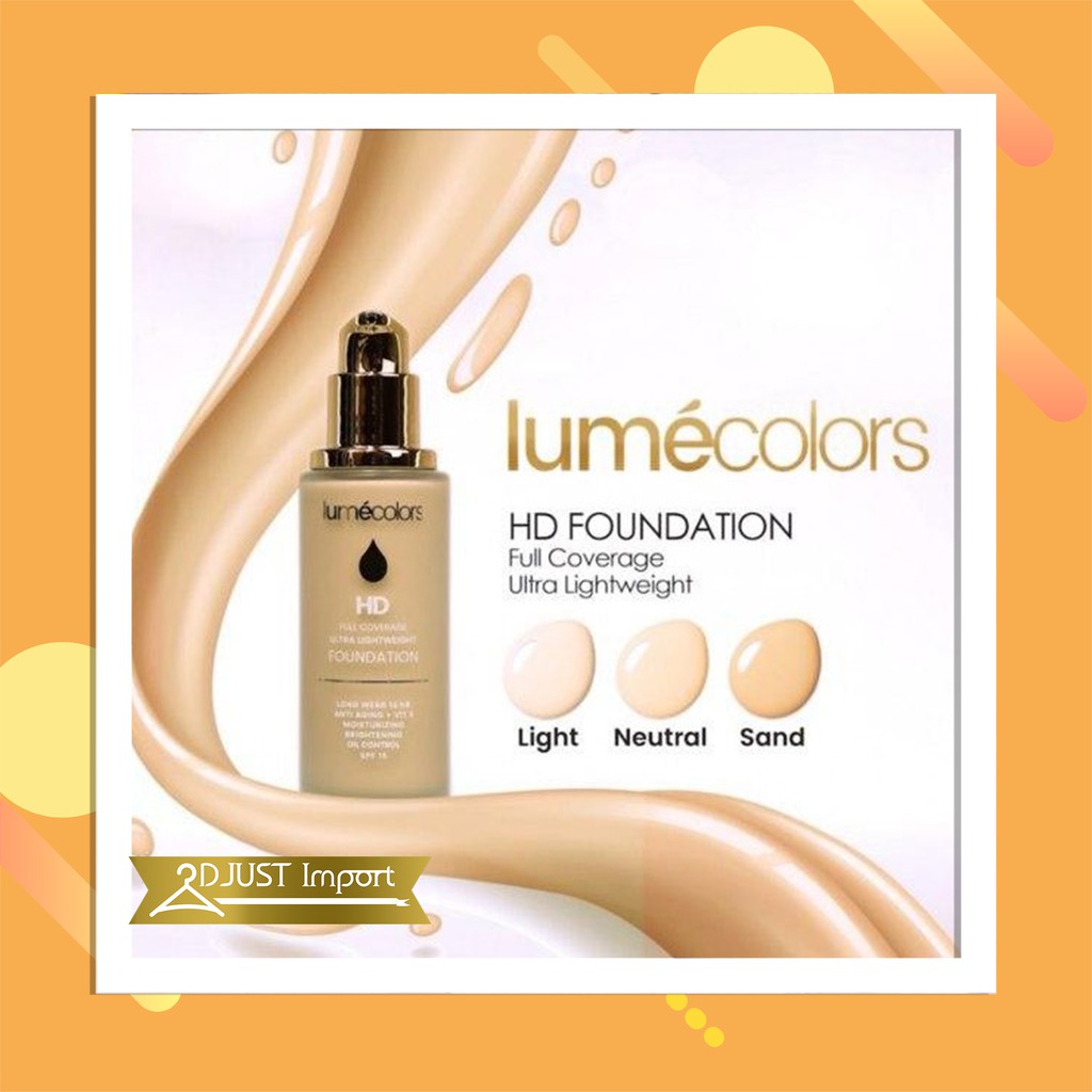 Lumecolors foundation kosmetik kecantikan wajah HD Full Coverage Ultra Lightweight