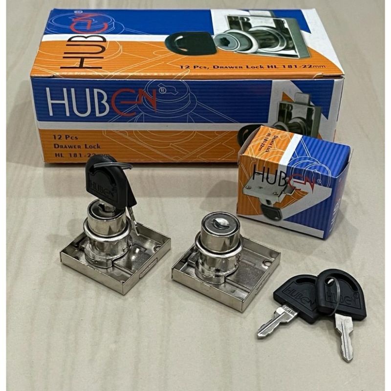 Huben HL 181 - 22mm drawer lock kunci laci besar 22mili kunci lemari kunci loket model as besar 22mm cupboard lock HUBEN type 181-22