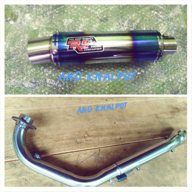 Knalpot Racing R9 Mugello Blue Fire Underbelly atau kolong For Cbr150 Pulsar200ns Vixion R15 Dll